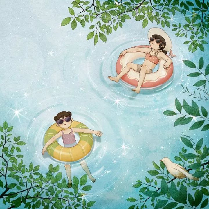 韩国有位插画师用他的画笔，描绘了两个孩子无忧无虑的童年