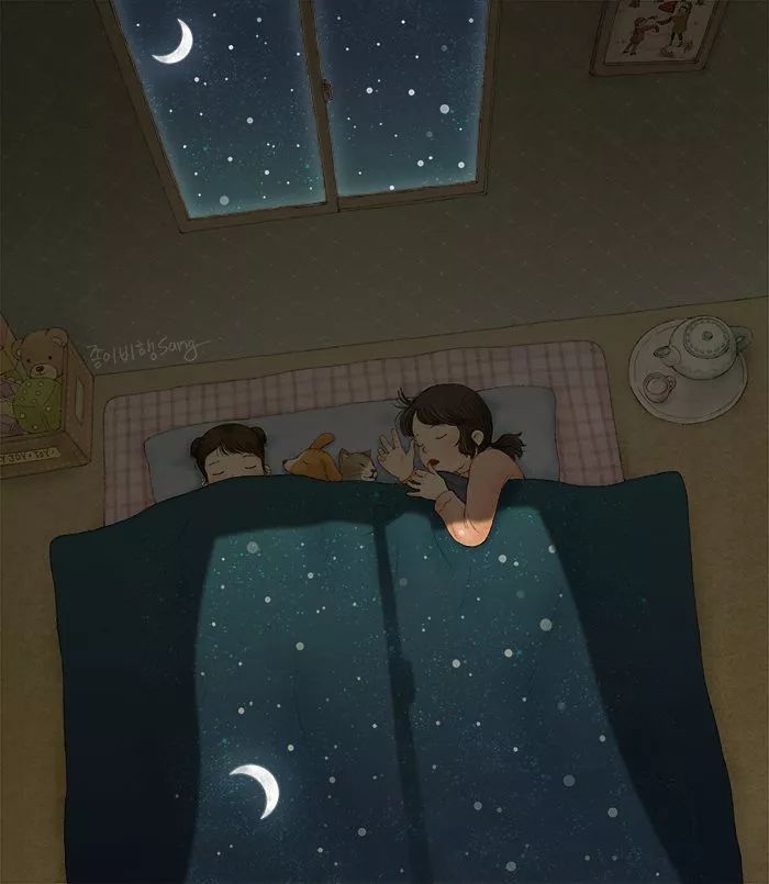 韩国有位插画师用他的画笔，描绘了两个孩子无忧无虑的童年