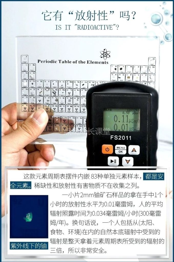 这个桌面摆件有点酷！元素周期表+83种矿物样本